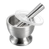 Bekith Mörser und Stößel Sets 18/8 Gebürsteter Edelstahl Gewürzmühle Pille...