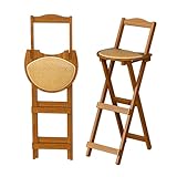 ybaymy Klappbar Holz Barhocker mit Rückenlehne Fußstütze und Kissen, Tragbare...