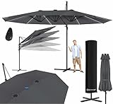 KESSER® Sonnenschirm Doppelsonnenschirm mit LED 4,6m x 2,7m | Ampelschirm...
