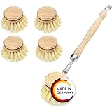 Spülbürste Holzspülbürste + 4 Ersatzköpfe. Nachhaltige Bürsten aus...