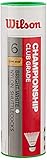 Wilson Unisex – Erwachsene Championship 6PC YE 77 Badminton Shuttles, Gelb,...