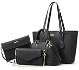 Bagsure Handtasche Damen Schultertasche Handtaschen Tragetasche Damen 4-teiliges...