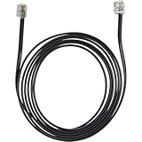 ECTIVE Modularkabel- 2m, schwarz, RJ12, flach- Modularanschlusskabel,...