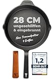 TECOR Gusseisenpfanne Induktion 28 cm ungeschliffen, universell, natürlich -...