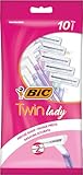 BIC Twin Lady Rasierer Damen, 10 Einwegrasierer mit je 2 Klingen, aus rostfreiem...
