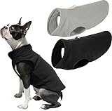 OWBB 2er Hundepullover Fleece kleine Hunde, Warm Hundejacke hundeweste mit Leine...