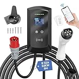 Afyeev EV Ladegerät Smart APP mit 8-32A Typ 2 22kW, 5m Ladekabel mit...