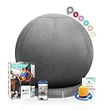 ENOVI ProfiBalance Gymnastikball mit Abdeckung, Pezziball, Sitzball Büro, 65CM,...