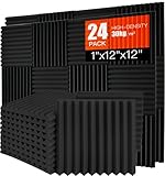Saiqiang 24 Stück Akustikschaumstoff, Akustikschaumstoff Platten Wand...