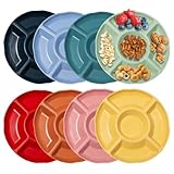 Rebanky 8 Stück Snackteller mit 5 Fächern, Snackteller Plastik Obstteller...