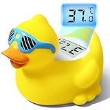 JARMAPOZ Baby-Badethermometer mit Ente, Bade- und Raumtemperaturthermometer für...