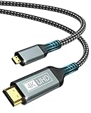 BRV Explorer Micro HDMI auf HDMI Kabel 2M, 4K@60Hz Micro HDMI 2.0 Kabel, 3D HDR...