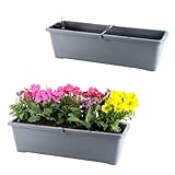 GarPet 2X Blumenkasten mit Wasserspeicher Blumenkasten Fensterbank Pflanzkasten...