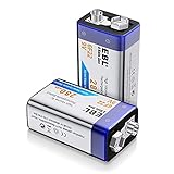 EBL 9V Block Akku 280mAh hohe Ladezyklen NI-MH 9volt wiederaufladbare Batterie 2...