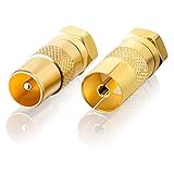 SEBSON SAT Antenne Adapter Set - 1x F-Stecker auf Koax Stecker (IEC), 1x...
