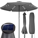 Kingsleeve® Sonnenschirm LED Beleuchtung UV Schutz 80+ Solar Schutzhülle 330cm...