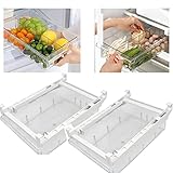 2Stück Kühlschrank Organizer Schubladen, 30,5 x 20 x 9,5cm Große Ausziehbare...