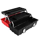 MAXPOWER Werkzeugkoffer leer, Werkzeugkiste groß mit 3 Laden, Werkzeugkasten 42...