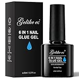 Gelike ec Nagelkleber Für Kunstnägel 6 in 1Clear Extra Stark Nail Glue Für...