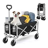 Bonnlo Bollerwagen Faltbar, 100 kg Tragkraft, 600D Oxford-Stoff, Handwagen,...