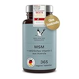 MSM + Vitamin C - 2000mg Methylsulfonylmethan + natürliches Vitamin C (Acerola)...