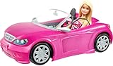 Barbie Puppe und Cabrio in rosa mit Glitzer, realistische Reifen Logo, Spielzeug...