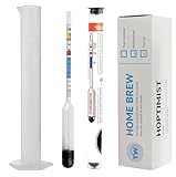 Hydrometer Alkoholmesser Wein und Bier – Bierspindel mit Messzylinder...