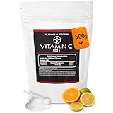 Vitamin C Pulver 500g - Vegan 1000mg pro Portion - Jede Dosierschaufel mit 1000...