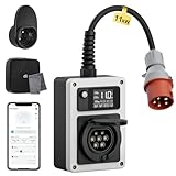 dé Mobile Wallbox 11kW Mit APP EV Charger CEE Stecker und Typ 2 Steckdose, 11kW...