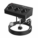 Tischsteckdose mit USB C PD 20W, 4000W/16A Steckdosenleiste Schreibtisch,...