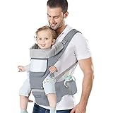 Azeekoom Babytrage Ergonomischemit Hüftsitz, Baumwolle Kindertrage Dorsal und...