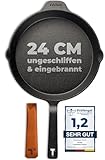 TECOR Gusseisenpfanne Induktion 24 cm ungeschliffen, universell, natürlich -...