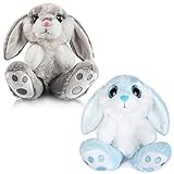 My OLi 18cm Osterhase 2 Stück Plüsch Hase Floppy Ohren Sitting Stofftier Hase...
