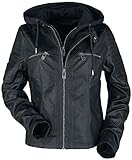 Black Premium by EMP Damen schwarze Kunstlederjacke im Biker-Style L
