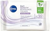 NIVEA 3in1 Sensitiv Reinigungstücher, milde Gesichtsreinigungstücher mit...