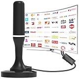 DVB-T/DVB-T2 Antenne,HDTV Zimmerantenne für Fernseher, 360° Empfang,Mit...