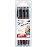 edding 141 F Permanenter Folienschreiber - 4er-Set - 4 Farben - Rundspitze 0,6mm...