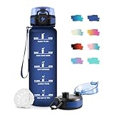 Trinkflasche 1L, Wasserflasche Kohlensäure Geeignet, mit Filte, Auslaufsicher,...