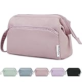 Narwey Reise Kosmetiktasche Schminktasche Make-up-Tasche mit Große Weit Offener Tasche für Damen Frauen(Rosa)