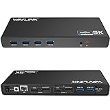 WAVLINK USB 3.0 / USB C Ultra 5K Universal Docking Station unterstützt Dual 4K...