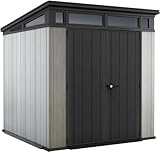 Keter Artisan 7x7 Gerätehaus – Wetterfestes Gartenhaus mit Boden, Pultdach,...