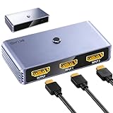 8K HDMI Switch, 2 In 1 Out – HDMI2.1 Verteiler, 8k 4k 60 Hz HDMI Splitter für...