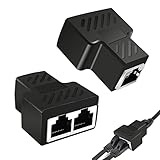 Jaimela 2 Pack LAN Splitter Verteiler, RJ45 LAN Splitter, LAN Splitter 1 auf 2...