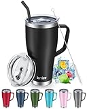 KETIEE Thermobecher mit Strohhalm 850ml- Kaffeebecher to go mit 2 Deckeln 30oz...