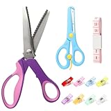 5mm Zickzacken Schere Set - Profi Näh Zick Zack Schere mit 8 Klemme, Edelstahl...