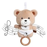 COTTONBEBE Spieluhr Baby Einschlafhilfe, Teddybär Plüschtier Spielzeug mit...