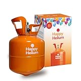 Happy Helium® Ballongas Helium für 20 Luftballons | Heliumgas mit Füllventil...