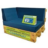 Pillows24 - Palettenkissen 3-teiliges Set aus Cordstoff | Sitzkissen &...