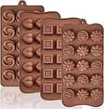 Socluer 4 Stück Silikon Pralinenform, 3D Schokoladenformen, BPA Frei und...