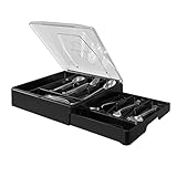 Veimry Doppelschichtiger Besteckkasten mit Deckel, Utensilienhalter für...